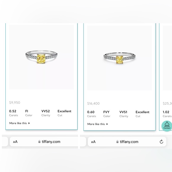 Tiffany NOVO fancy vivid yellow yellow diamond ring in .53 carat. - Picture 11 of 11